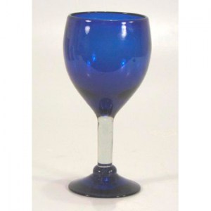 BGX Blue Wine Glass with Blue Base      3.5″ X 7″ X 3″